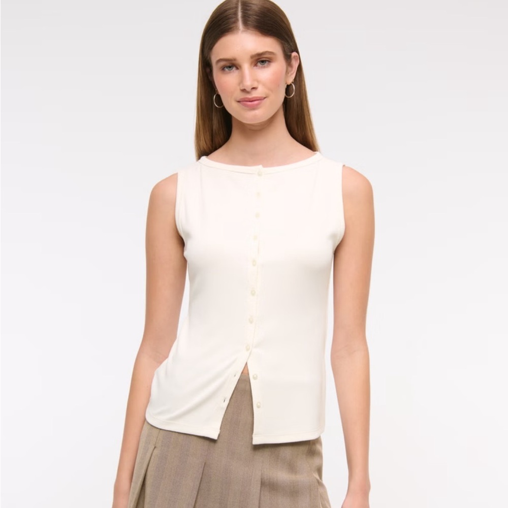 Elegant Cream Sleeveless Top
